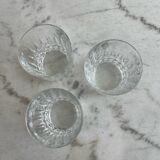 Set of three crystal whiskey glasses
