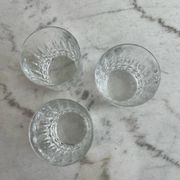 Set of three crystal whiskey glasses
