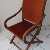Fauteuil pliant ancien en bois