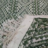 Tapis blanc et vert classique fait main en pure laine