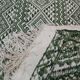Classic white and green carpet handmade in pure wool
