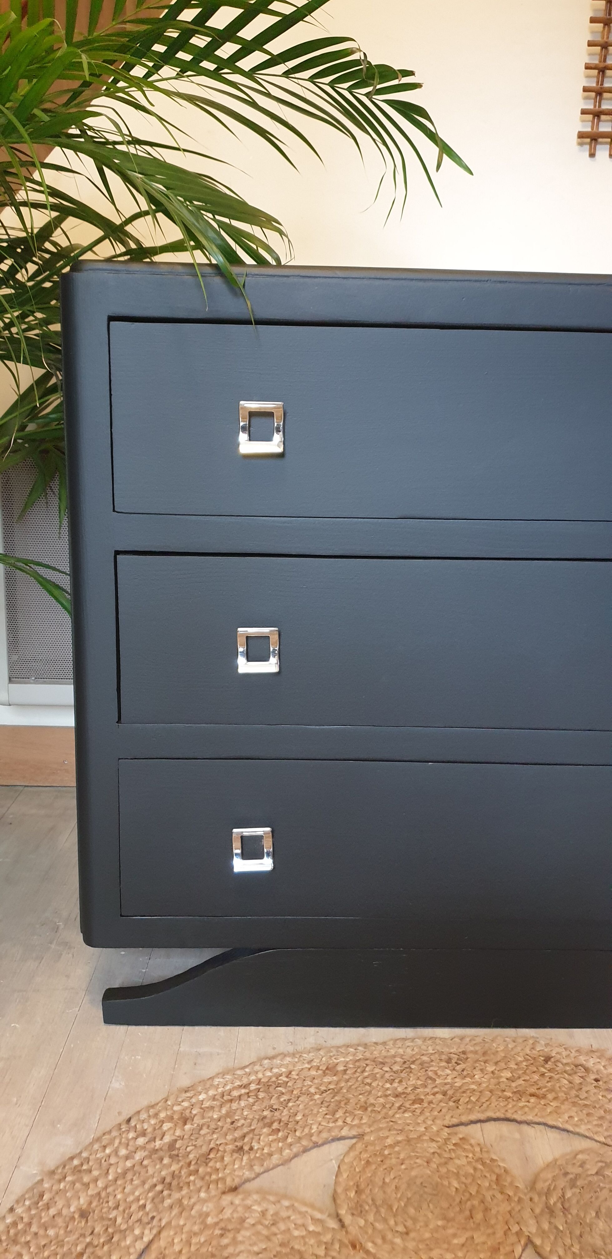 Mat black art deco dresser