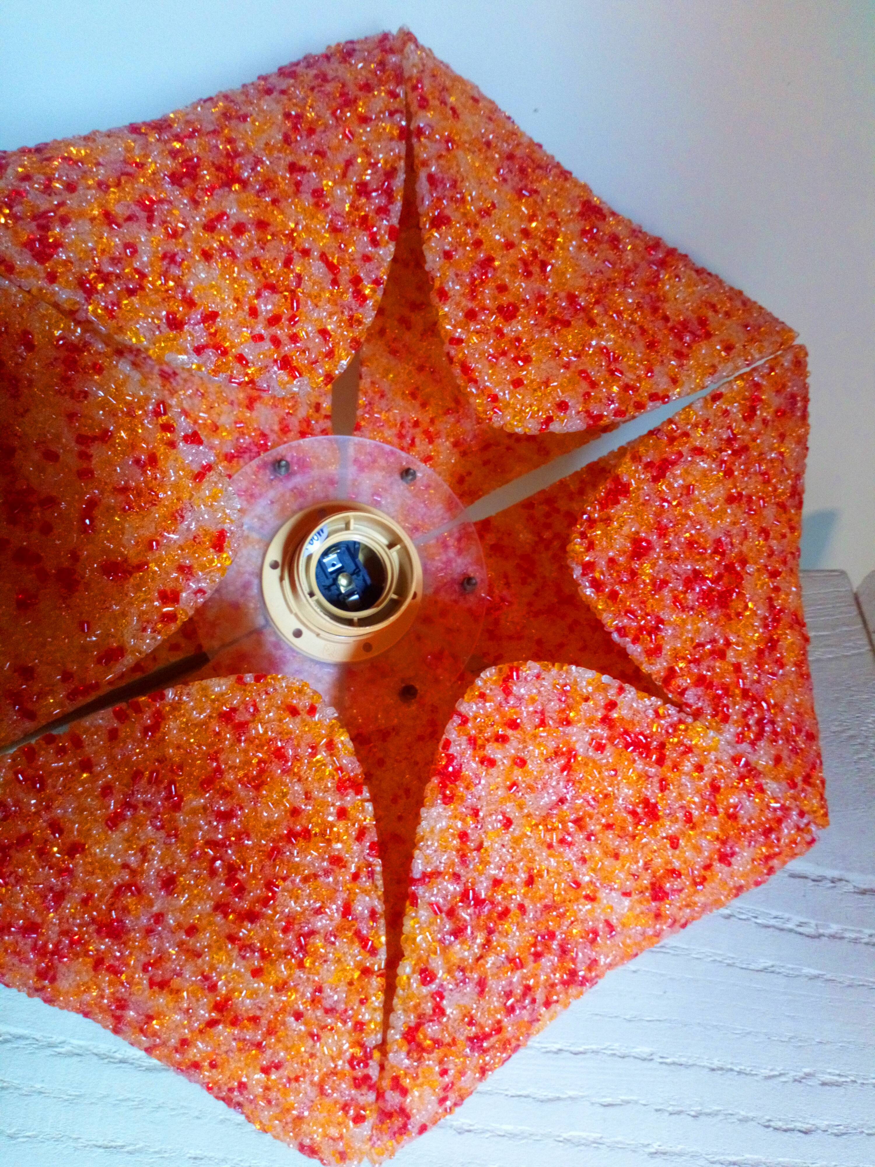 Vintage orange perspex hanging lamp