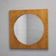 1970s Pair of Oak Large Square Mirrors, Czechoslovakia