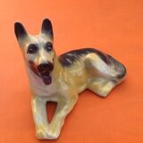 1970s zoomorphic sculpture glazed ceramics german shepherd dog