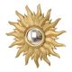 Vintage Gold Sunburst Convex Mirror 54cm