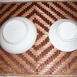 Set of 2 small cups with golden border