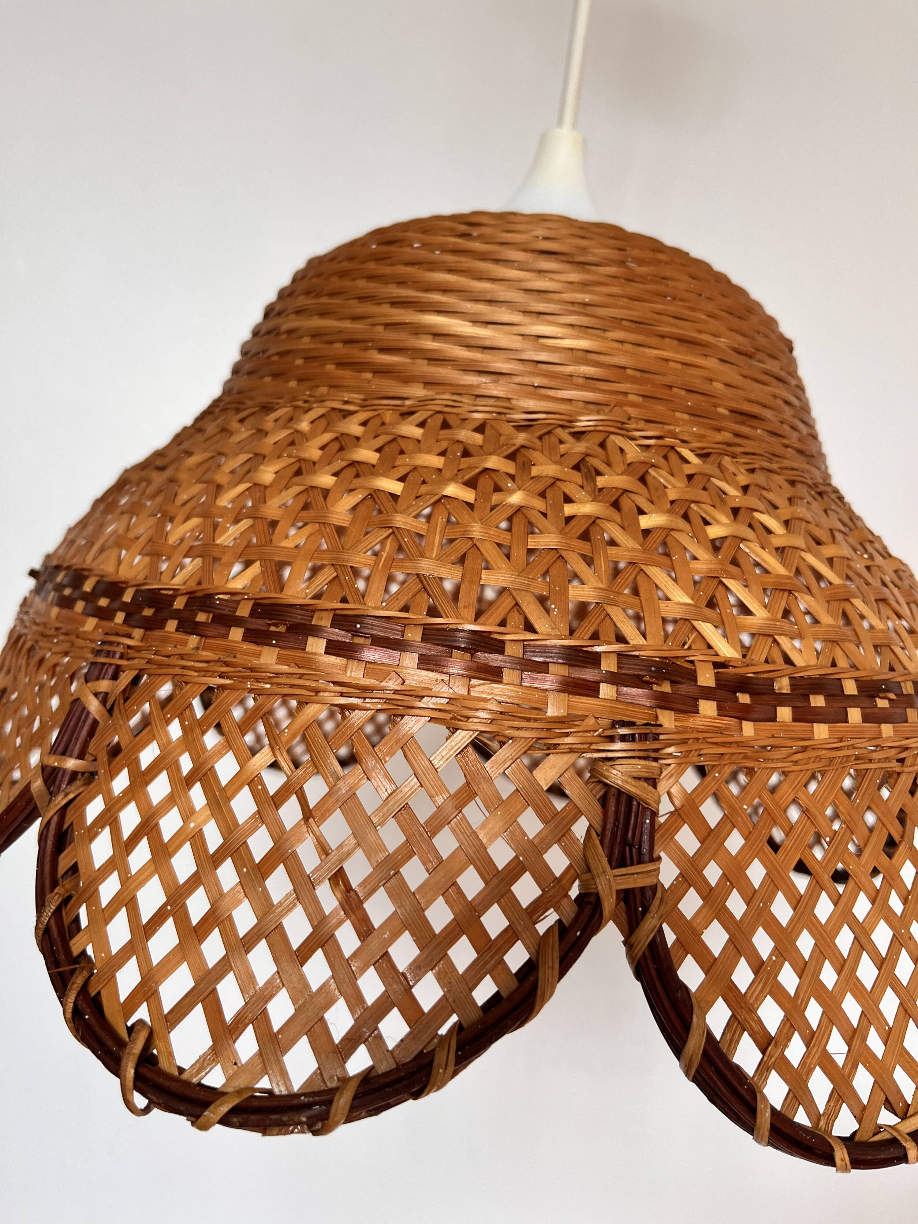 Wicker caning pendant light
