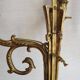 Vintage French Empire Arrow & Quiver Eagle Head Bronze Double Wall Sconces