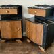 Paire de chevets Art Deco noir et bois