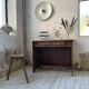 Brutalist desk in elm, signed Aranjou.