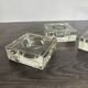 Set of 3 Cubic Glass Candle Holders