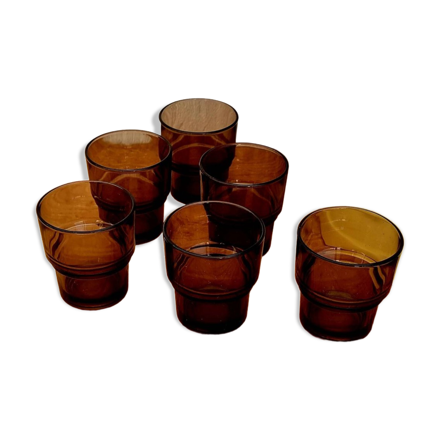 Lot de 6 verres à eau Vereco vintage