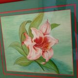 Peinture fleur rose