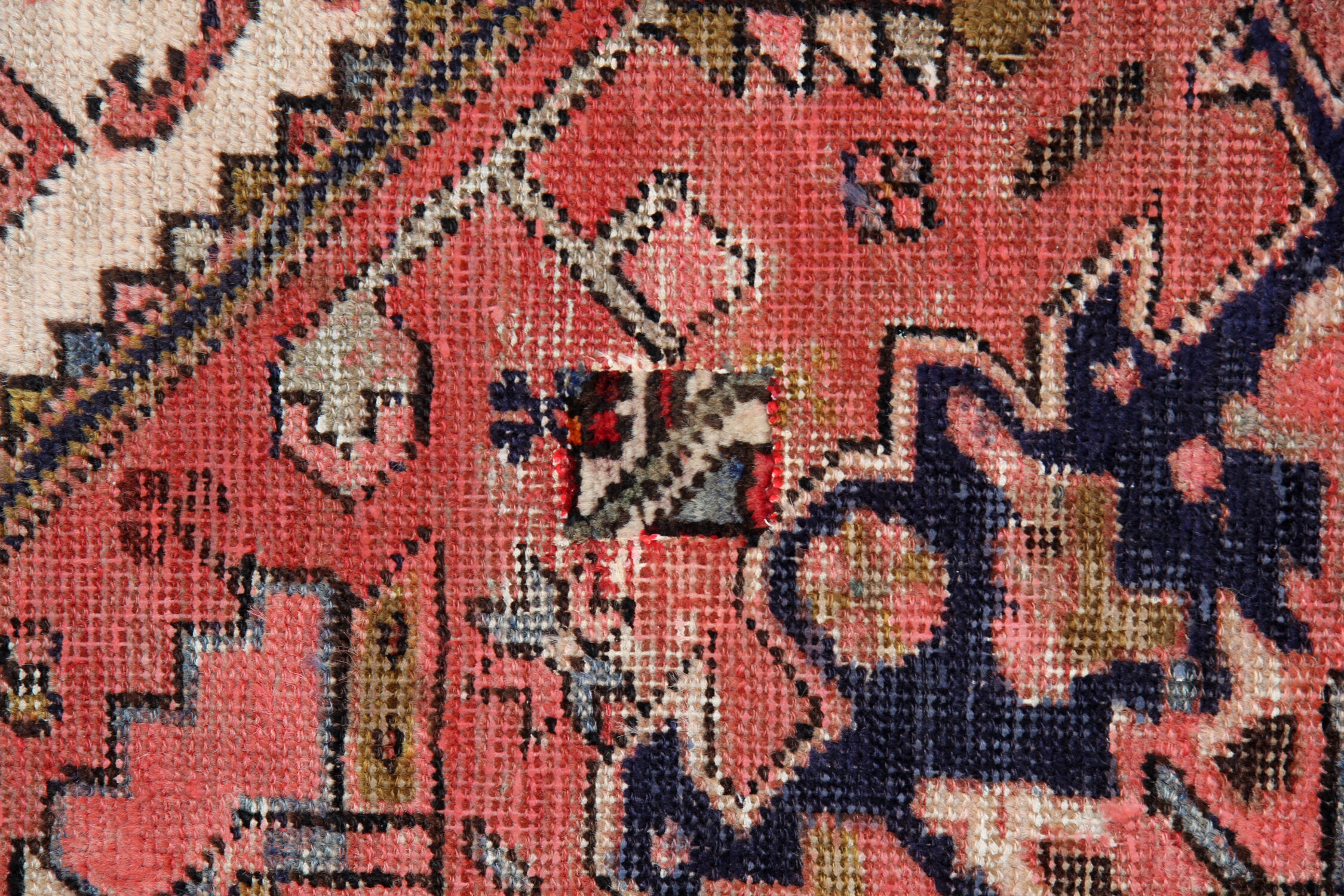 Pink wool medallion runner rug handmade oriental wool carpet -85x300cm