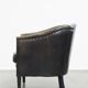 Fauteuil club noir/gris en cuir de mouton