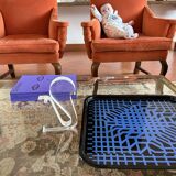 Victor Vasarely, Space age Op art metal tray, Limited edition Metalgraf Ita