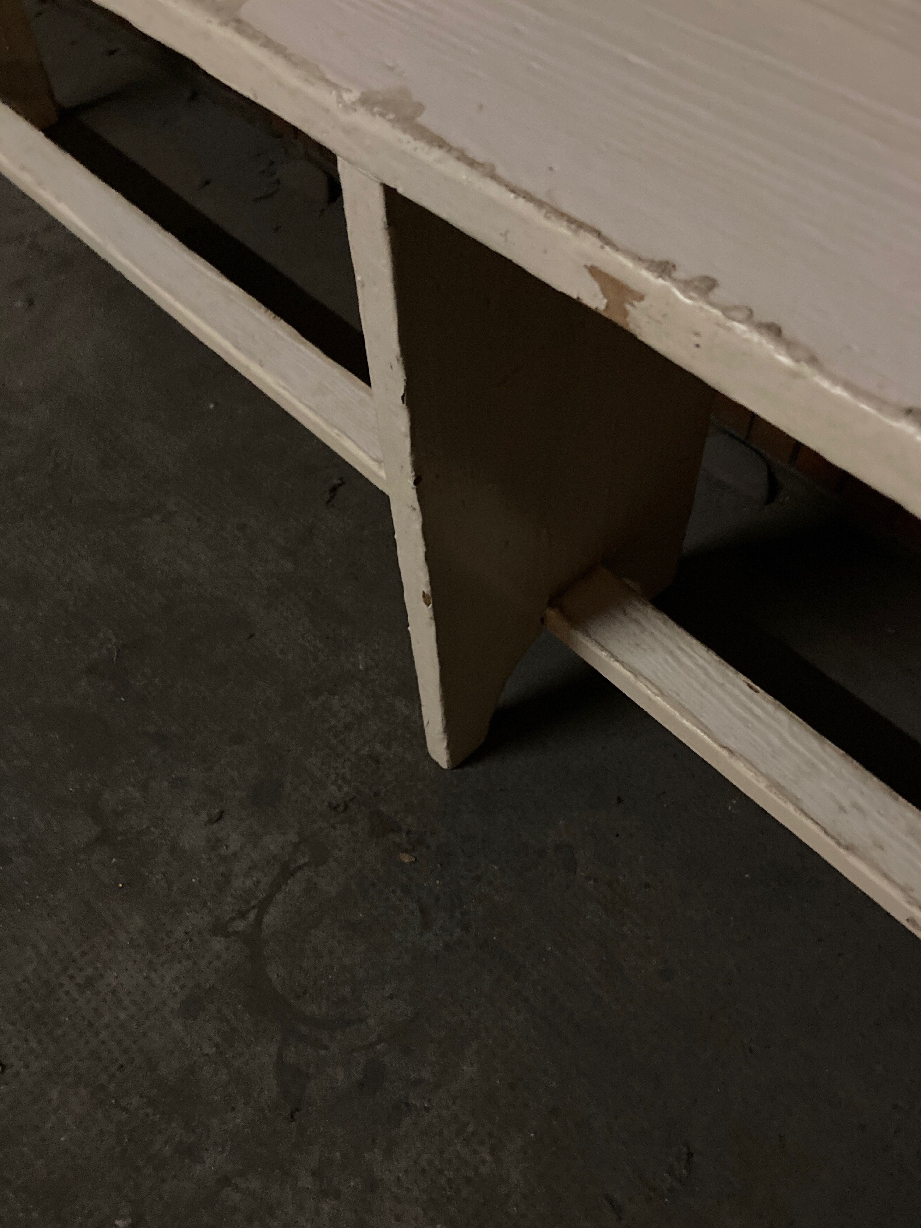 White lacquered wooden farm bench L 200cm