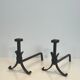 Pair of modernist wrought iron fire dogs