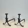 Pair of modernist wrought iron fire dogs