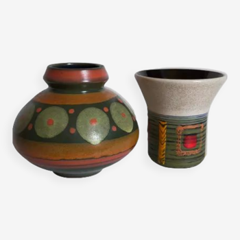 Duo de vases, céramique scandinaves vintage