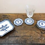 Glass underside and ceramic ramekin Gien France 60s