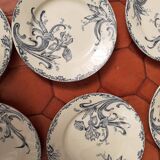 6 plates with dessert iris Clairefontaire