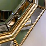 Miroir néoclassique octogonal biseauté de De Knudt, Belgique, années 1980