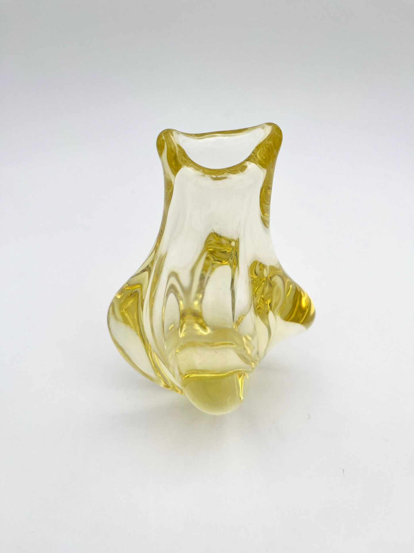 Organic Yellow Vase Miloslav Klinger ZBS - Bohemian Glass