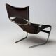 Pierre Paulin F444 chaise longue in black leather - All original, Vintage