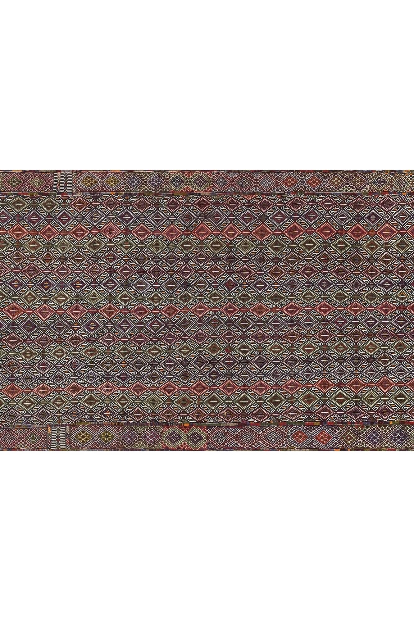 Vintage Turkish kilim, handwoven, 141x356 cm.