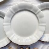 12 Vintage Terre de Fer White Plates + Small Gold White Porcelain Plates LIMOGES