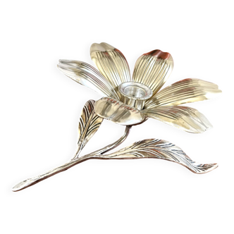 Flower candle holder with removable petals and ashtrays from the 60s/70s