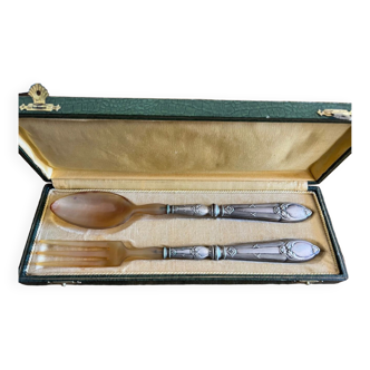 Set of old serving cutlery, in their original box
