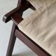 "Safari" folding chair in wood and ecru canvas, 1960s/1970s.