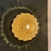 Vintage amber moulded glass wall or ceiling light globe