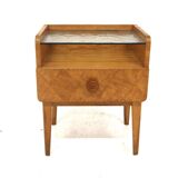 Birch bedside table, Swedish Modern, Sweden, 1940s
