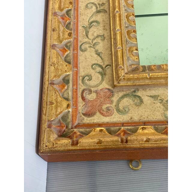 Venetian mirror in solid linden wood, hand-decorated