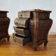 Pair of curved wicker bedside tables