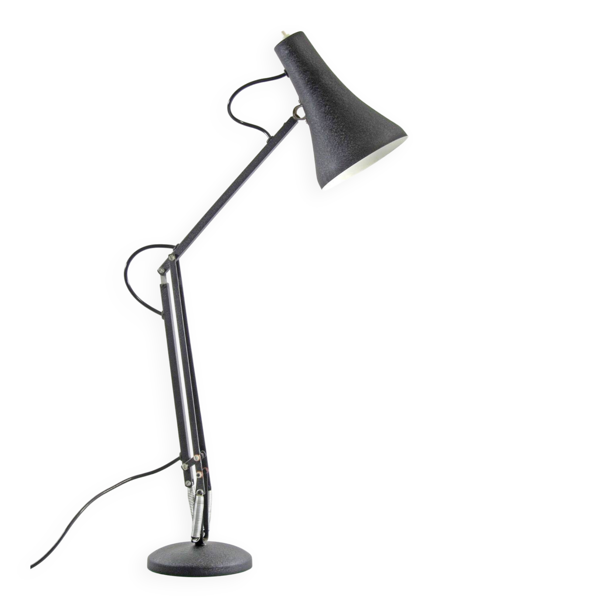 Adjustable vintage Anglepoise desk lamp – Black with rare textured finish