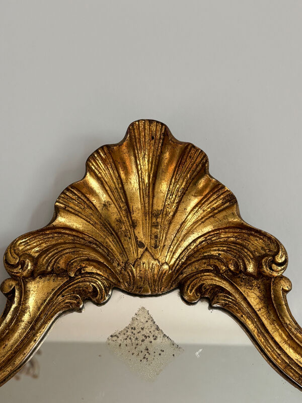 Miroir coquille doré