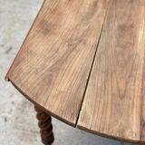 Table ovale à volets Louis Philippe XIXéme bois massif chêne pied torsade
