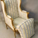 Louis xvi style winged bergère in golden wood