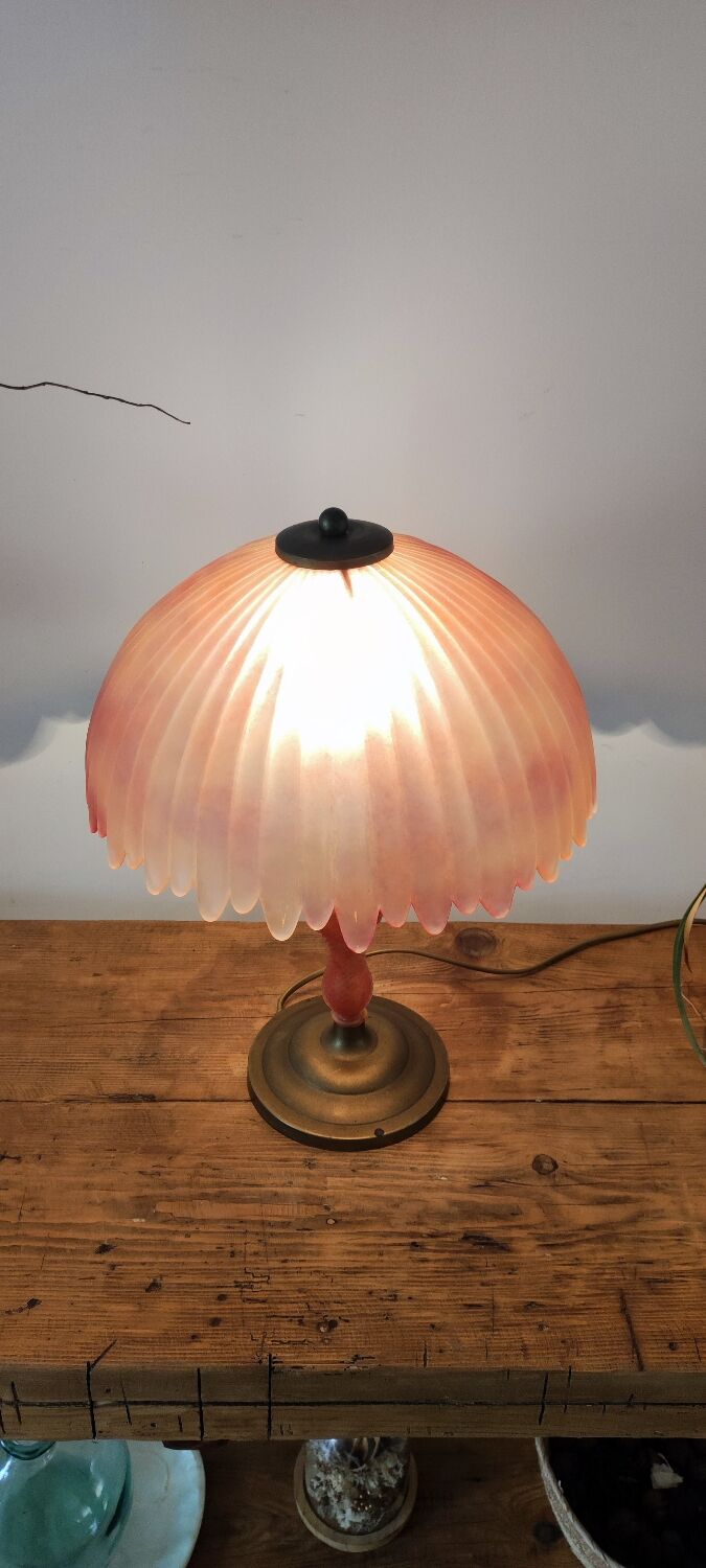 Kaelle lamp in glass paste and brass.