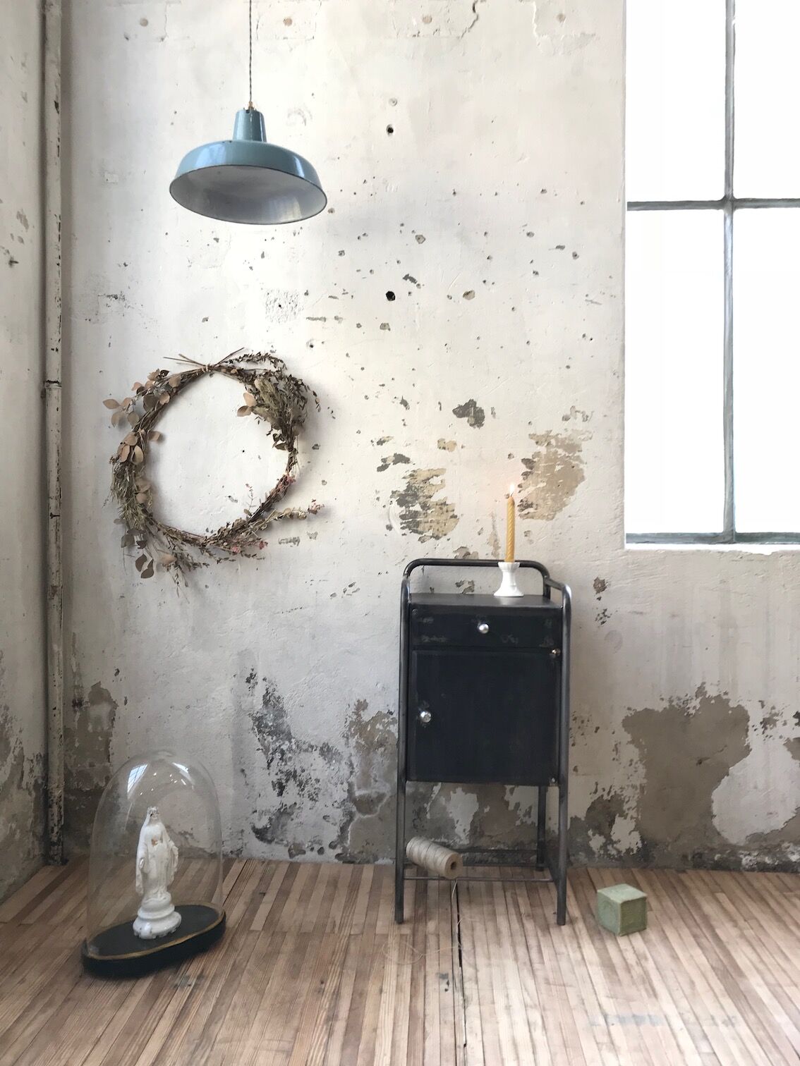 Industrial bedside table