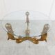 Table basse dauphin vintage en laiton, années 1970
