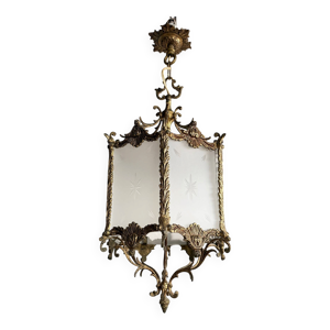 Lanterne ancienne en - louis verre