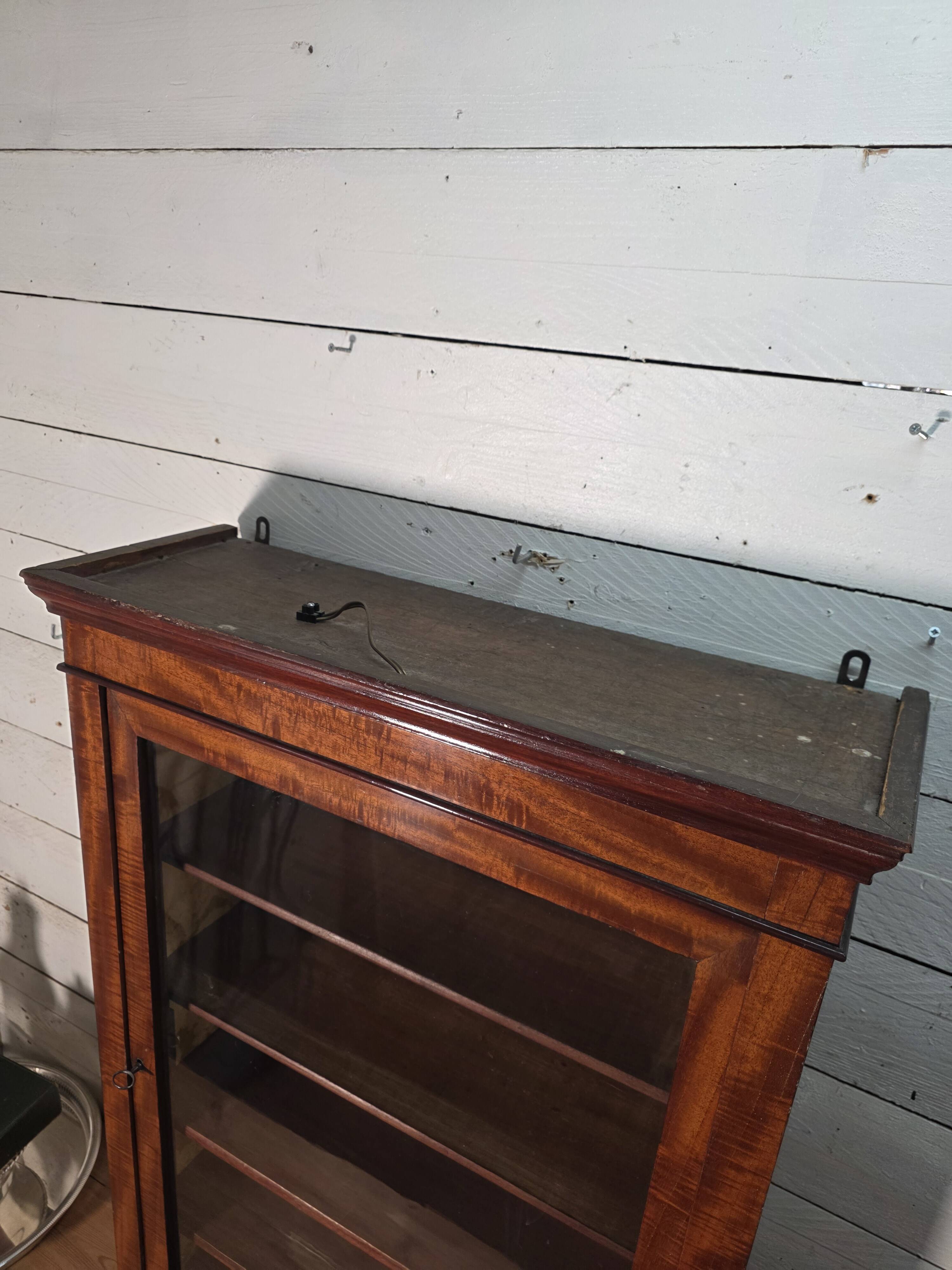 Late 19th century mahogany shop display cabinet.