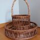 Rattan wicker glass and bottle holder basket