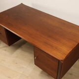 Vintage desk by Wilhelm Renz in double-sided teak, 1960s